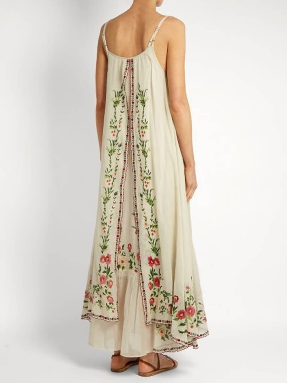 Round Neck Printed Swing Loose Long Dress Newgew Dresses