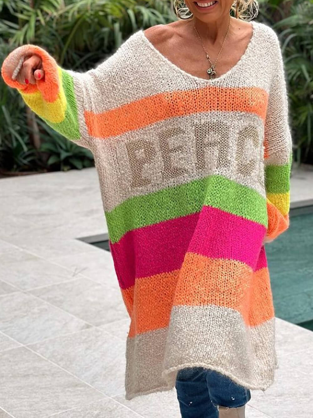 Bohemian Casual Pullover Sweater Newgew Dresses