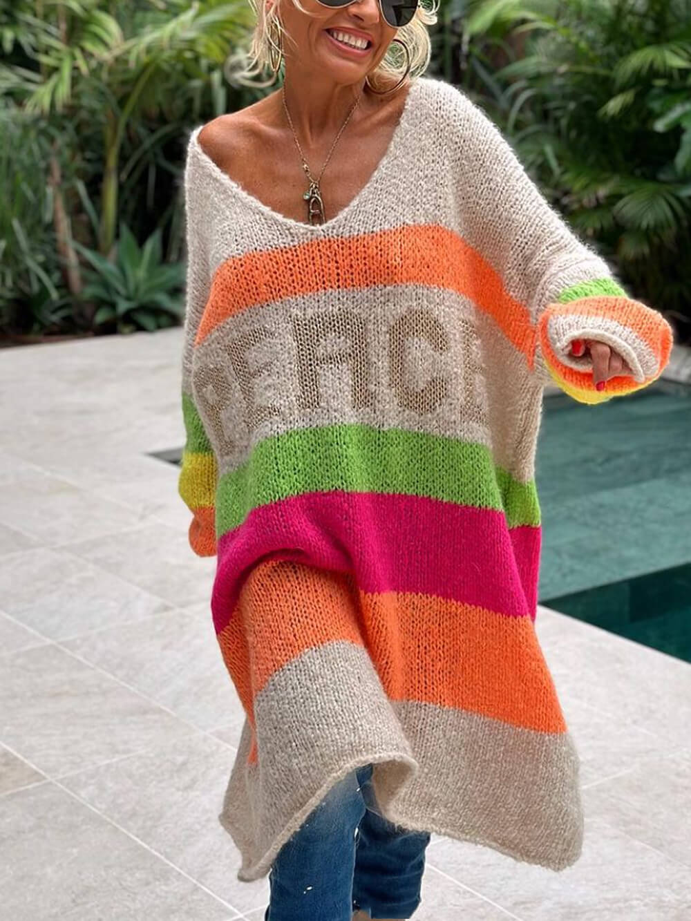 Bohemian Casual Pullover Sweater Newgew Dresses