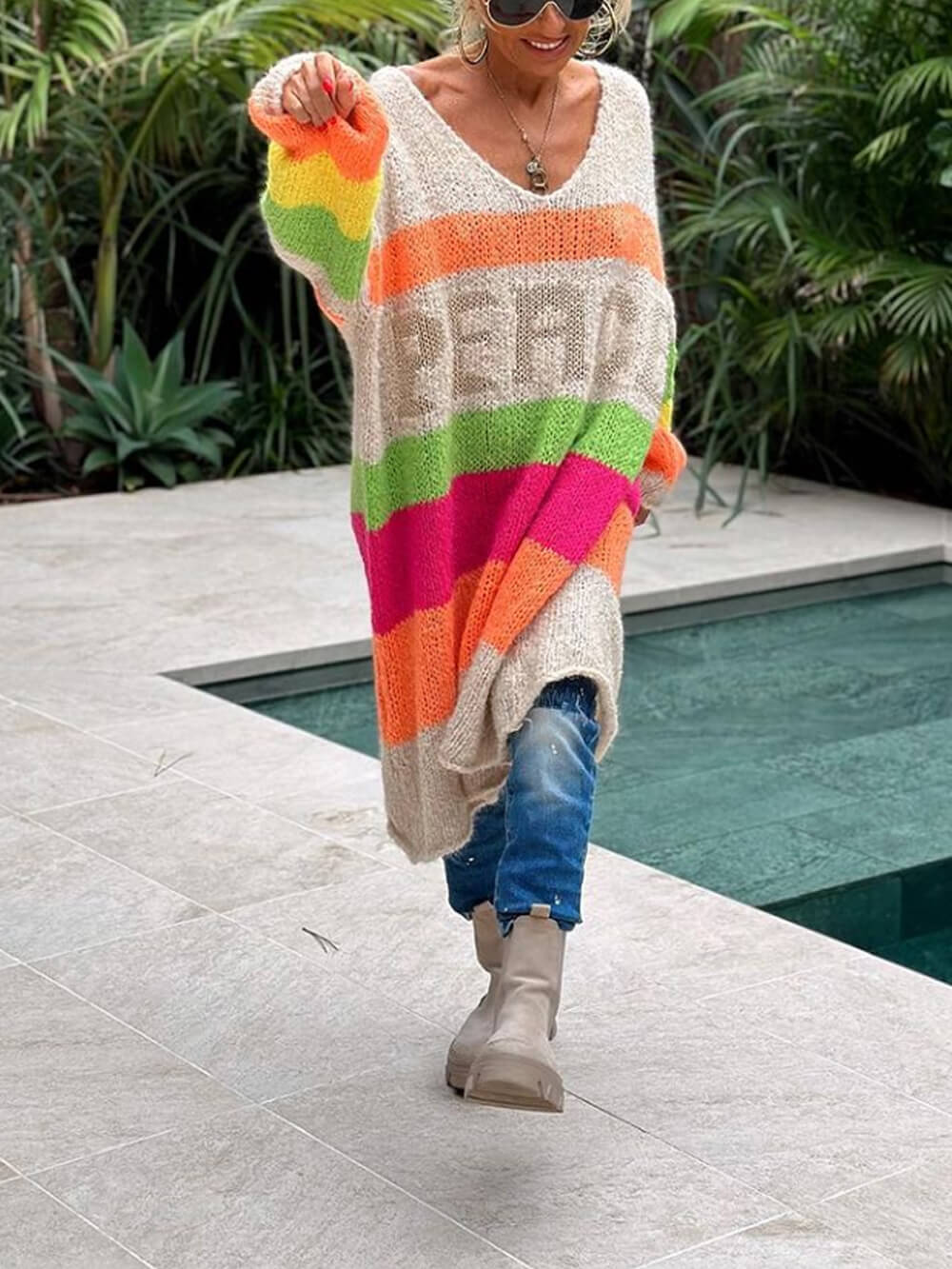 Bohemian Casual Pullover Sweater Newgew Dresses