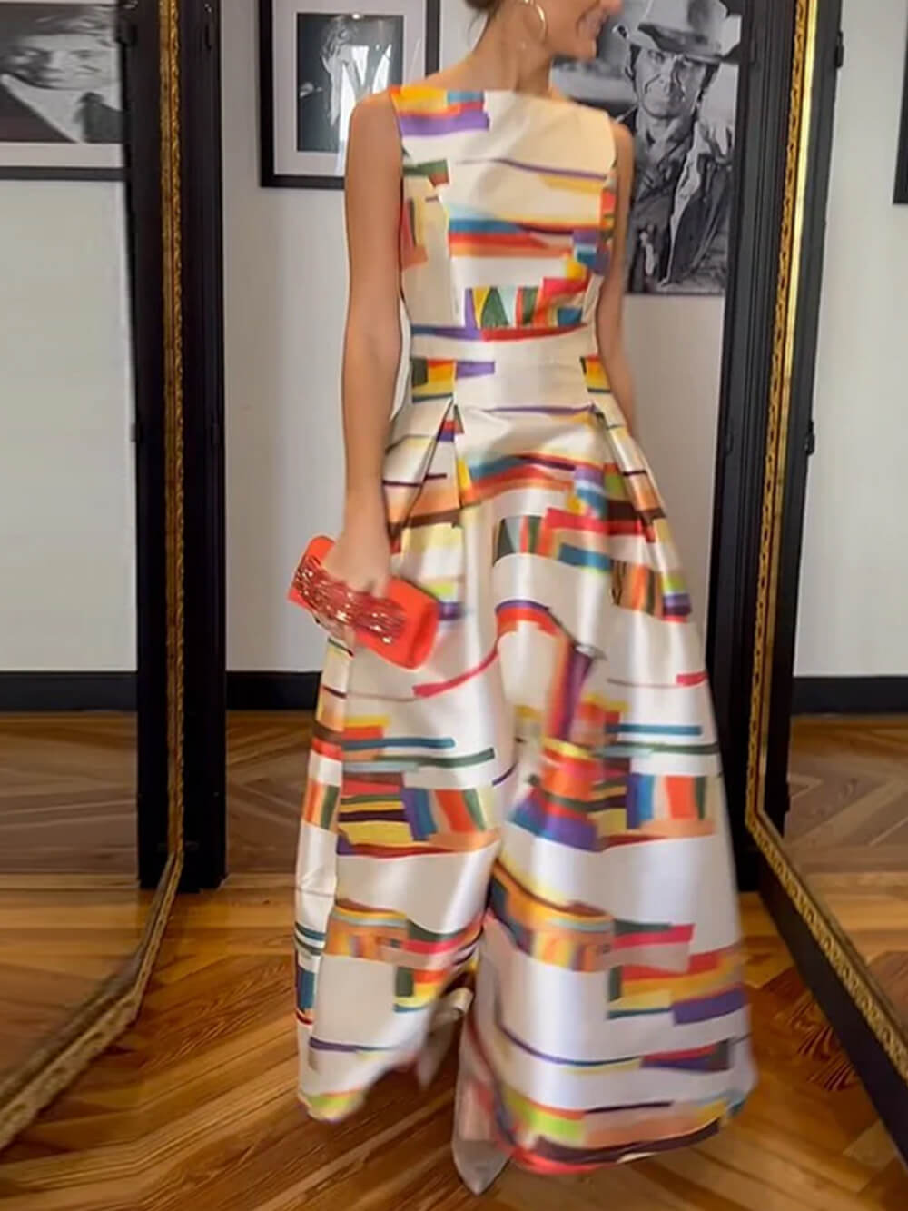 Elegant Sleeveless Backless Printed Party Maxi Dress Newgew Dresses
