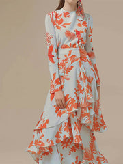 Irregular Long Dress With Ruffles Newgew Dresses