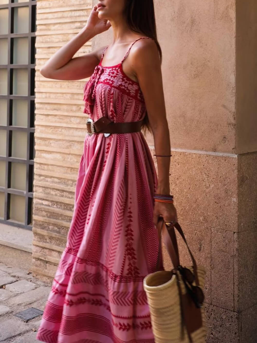 Ethnic Style  Knitted Slip Maxi Dress Newgew Dresses