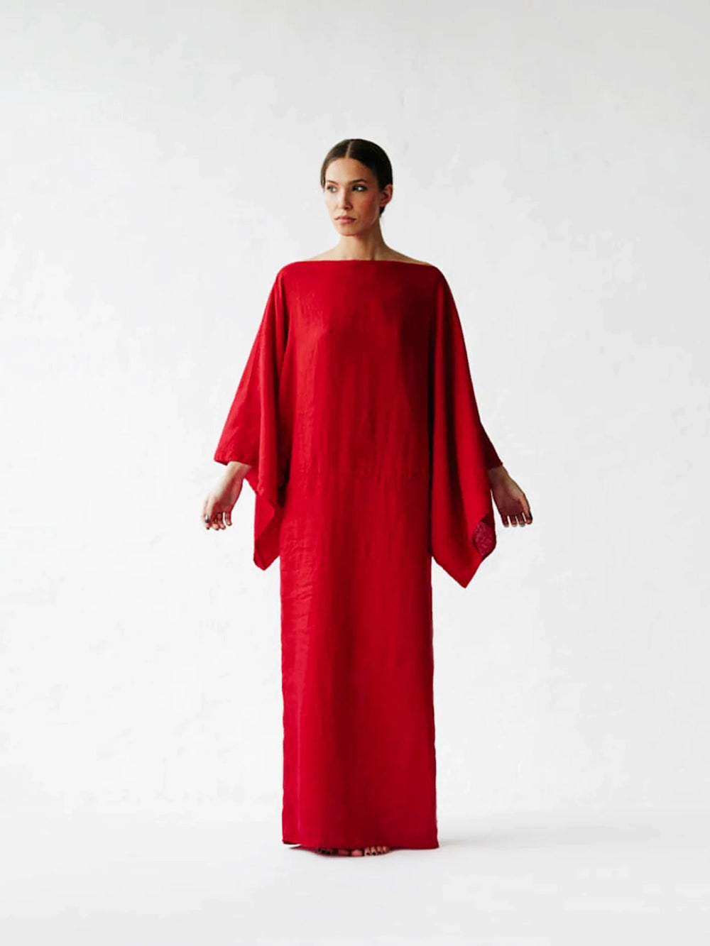 Crimson Linen Breeze Kimono Dress Newgew Dresses