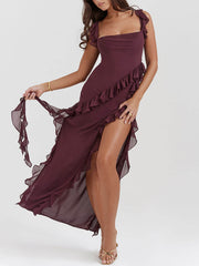 Mulberry Ruffle Maxi Dress Newgew Dresses