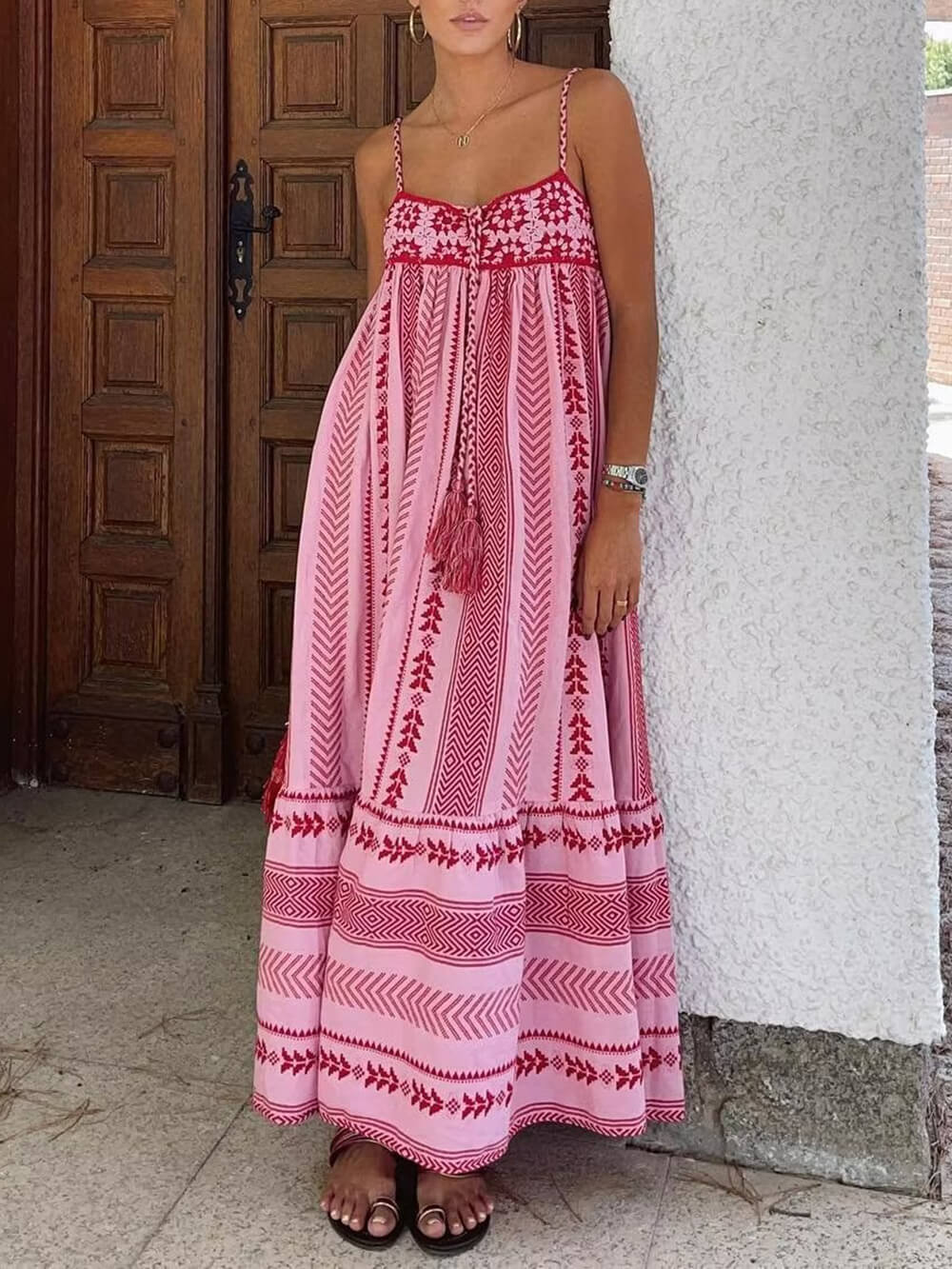Ethnic Style  Knitted Slip Maxi Dress Newgew Dresses