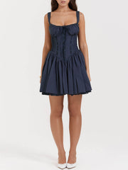 French Navy Corset Mini Dress Newgew Dresses