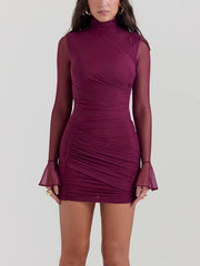 Mulberry Gathered Mini Dress Newgew Dresses