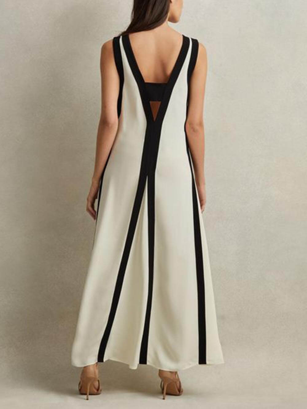 Reversible Style Colorblock A-Line Maxi Dress Newgew Dresses