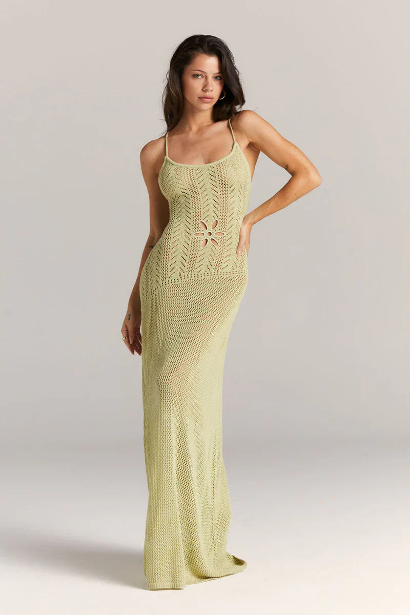 Cut-Out Knitwear Dress - Floral Newgew Dresses
