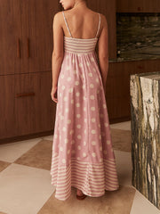 Featured Loose Polka Dot Stripe Patchwork Maxi Dress Newgew Dresses