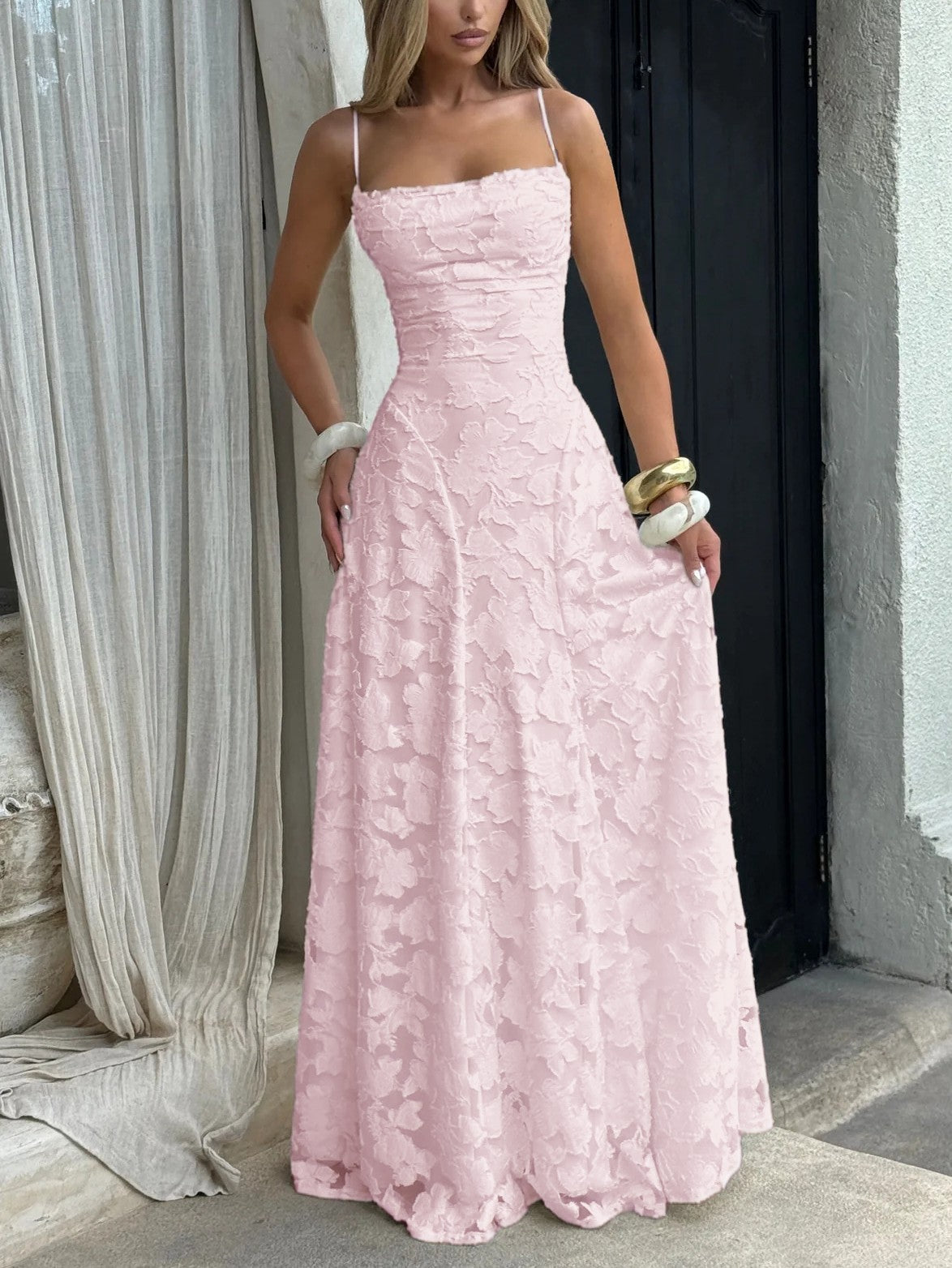 Jacquard Maxi Dress Newgew Dresses
