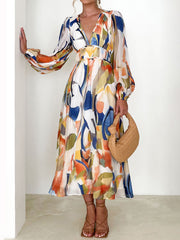 Colorful Geometric Pattern Maxi Dress Newgew Dresses