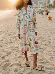 Printed Cotton And Linen Dress Newgew Dresses