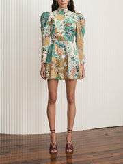 Hand-Painted Printed Mini Dress Newgew Dresses