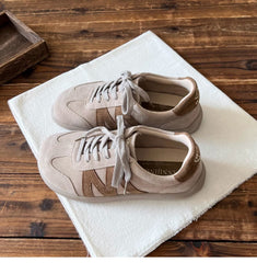 Women Retro Suede Leather Soft Flat Casual Training Shoes Newgew Shoes