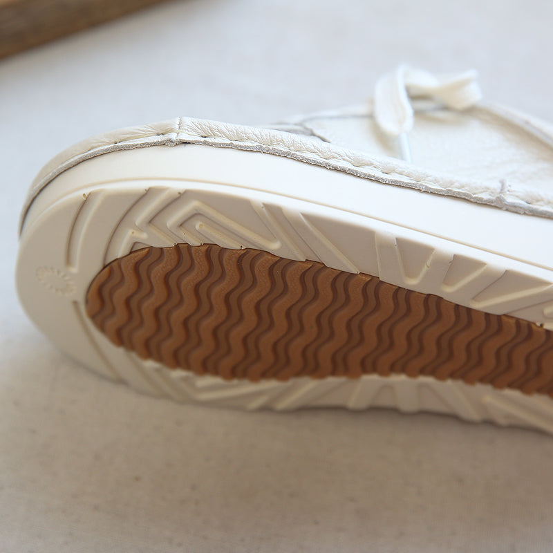 Women Retro Leather Thick Sole Casual Shoes Newgew Shoes