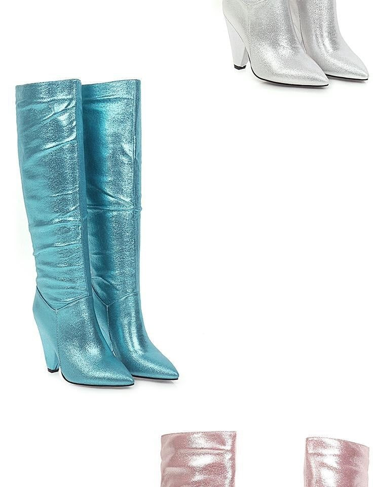 Glitter Glam Slouched Boots Newgew