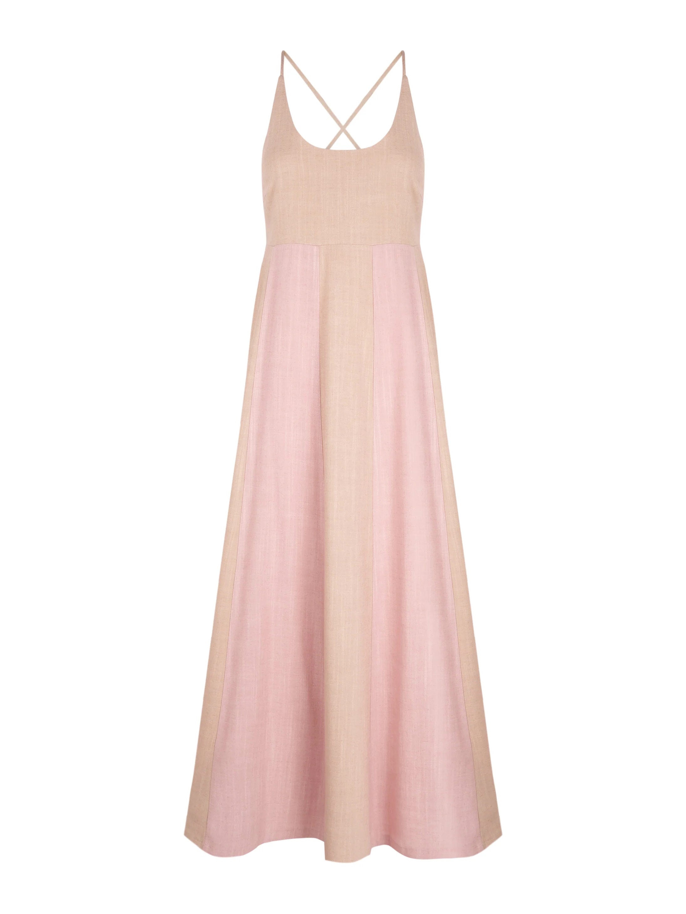 Two-Tone Spliced Maxi Dress Newgew Dresses