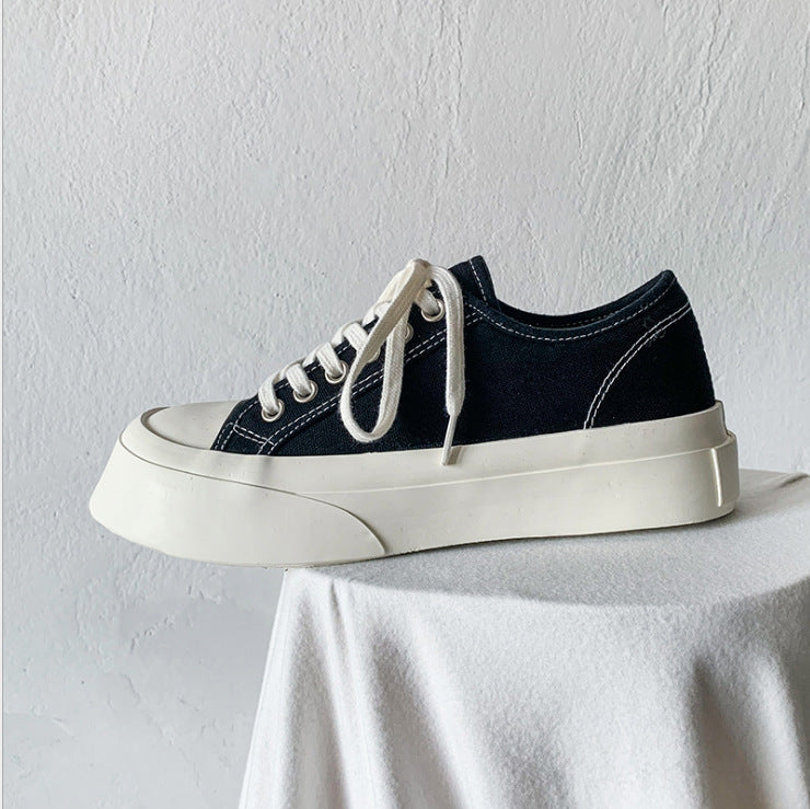 Women's Height Increasing Easy Wear Leisure Muffin Canvas Shoes Newgew