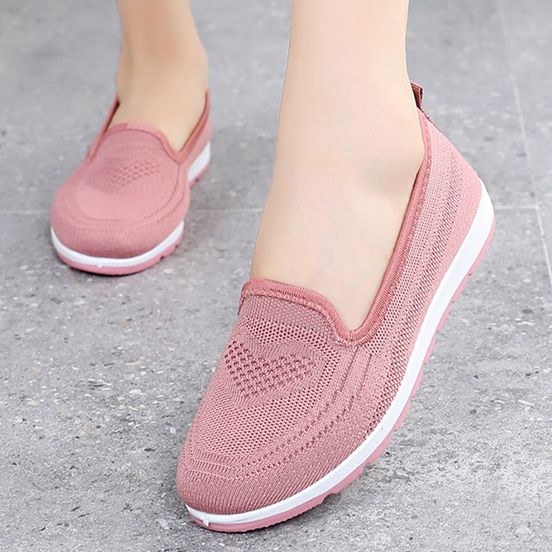 Women's Beijing Cloth Breathable Flat Hollowed Mesh Canvas Shoes Newgew