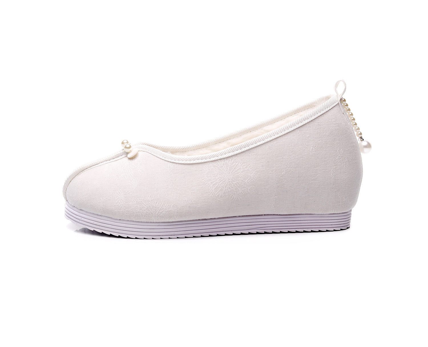 Women's Toe Solid Color Jacquard Cotton Height Canvas Shoes Newgew