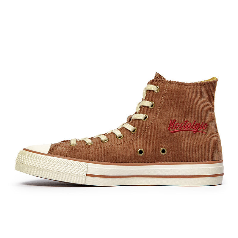 Men Minimalist Fashion Corduroy High Top Casual Shoes Newgew Shoes
