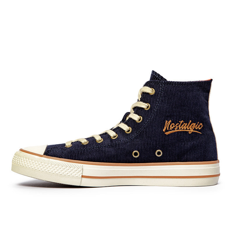 Men Minimalist Fashion Corduroy High Top Casual Shoes Newgew Shoes