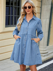 Relaxed Fit Denim Midi Dress Newgew Dresses