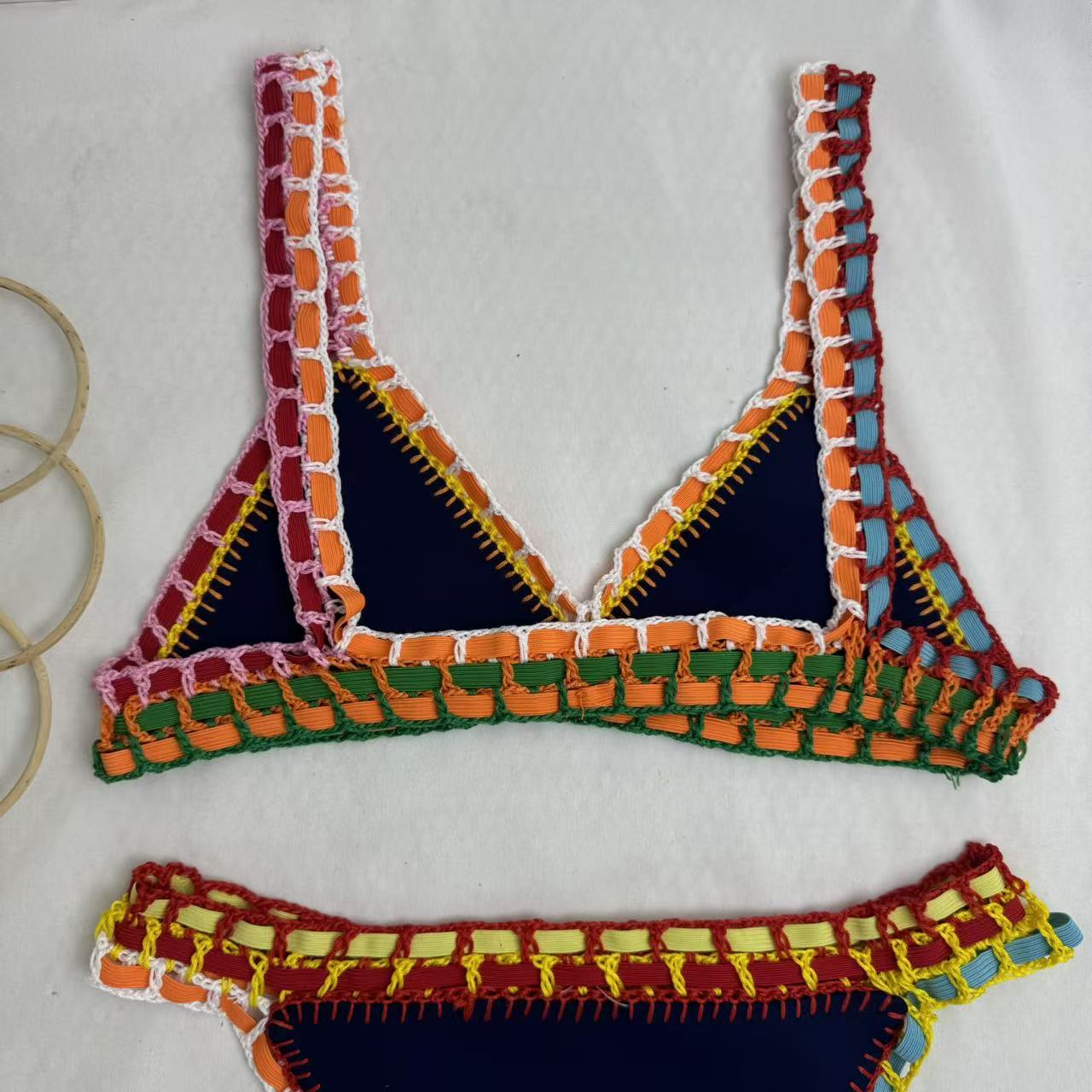 Two-Piece Colorful Bikini With Contrast Trim PinTow