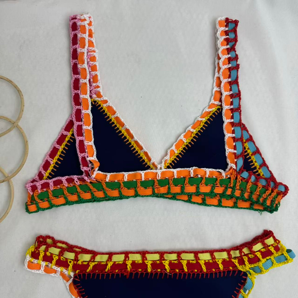 Two-Piece Colorful Bikini With Contrast Trim PinTow