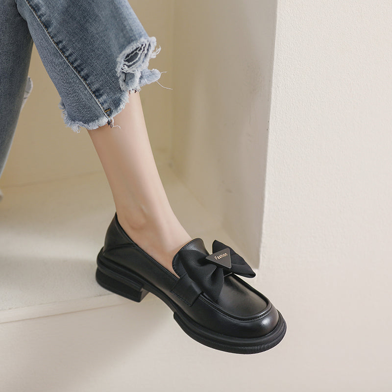 Women Fashion Bowknot Lug Sole Casual Shoes Newgew Shoes