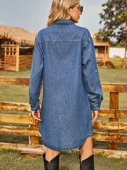 Relaxed Fit Adjustable Denim Dress Newgew Dresses