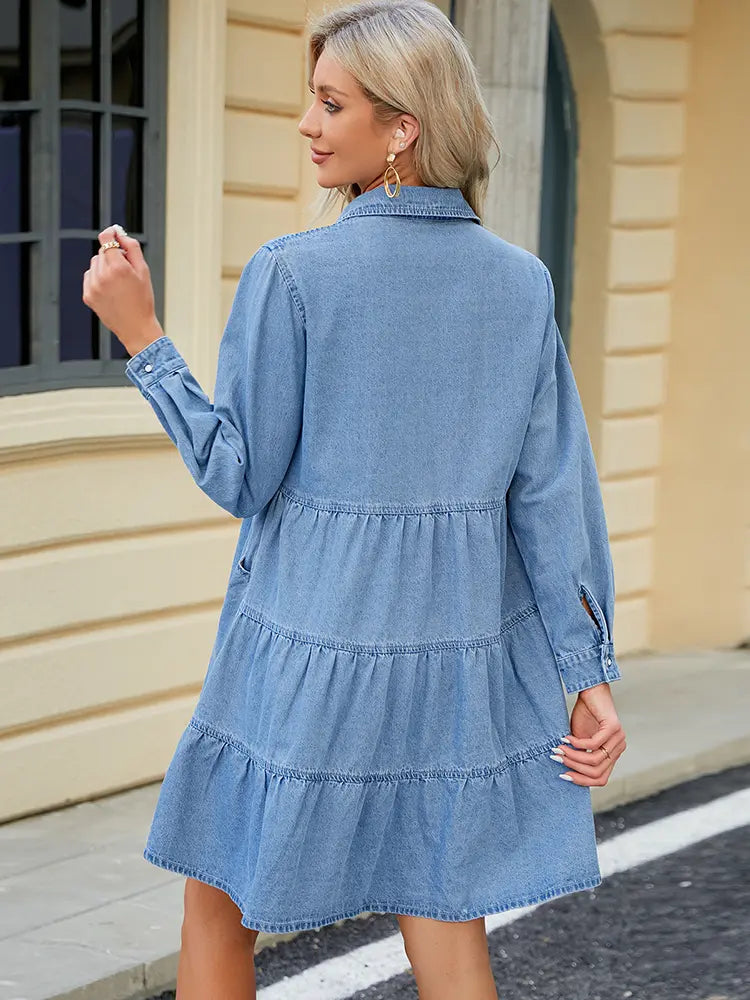 Relaxed Fit Denim Midi Dress Newgew Dresses