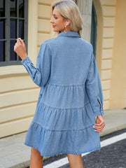 Relaxed Fit Denim Midi Dress Newgew Dresses