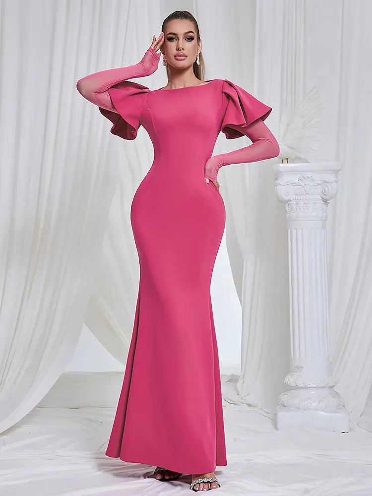 Elegant Mesh Long Sleeve Dress Newgew Dresses