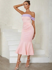 Colorblock Mermaid Bandage Dress Newgew Dresses