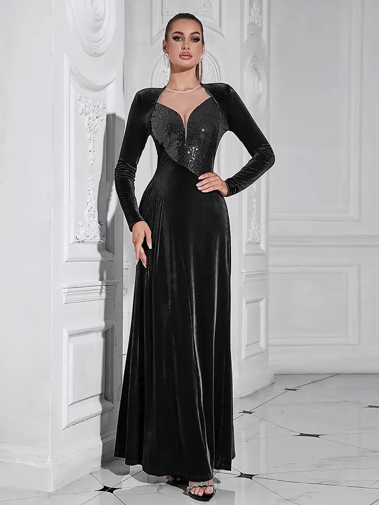 Graceful Long Sleeve Evening Gown Newgew Dresses