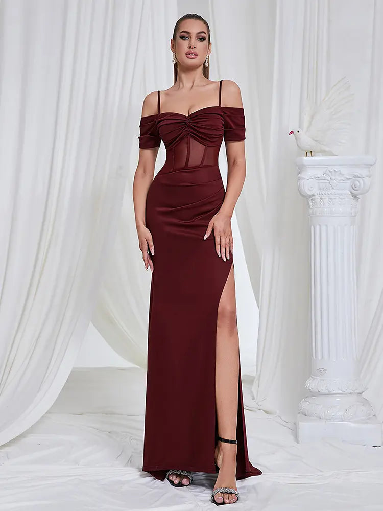 Strapless Cutout Slit Dress Newgew Dresses