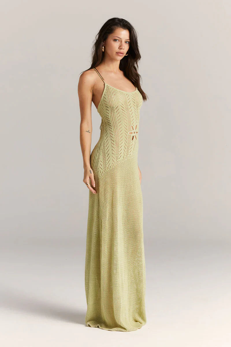 Cut-Out Knitwear Dress - Floral Newgew Dresses