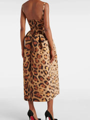 Animal-Print Bustier Midi Dress Newgew Dresses