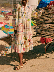 Printed Cotton And Linen Dress Newgew Dresses