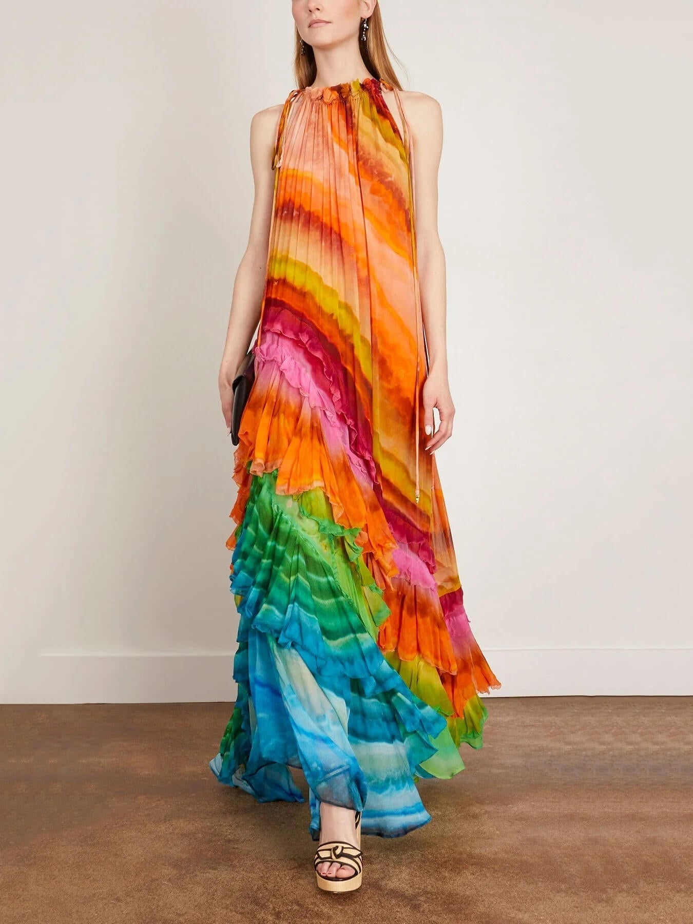Iris Ruffle Gown in Multi Newgew Dresses