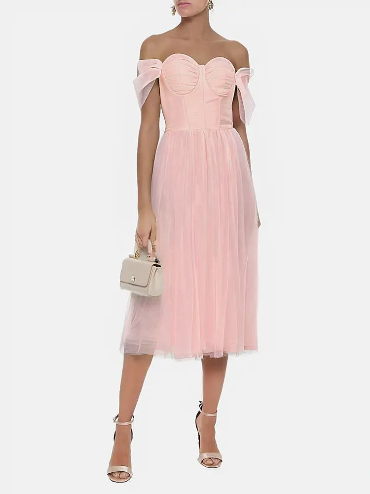 Mesh Panel Tube Dress Newgew Dresses
