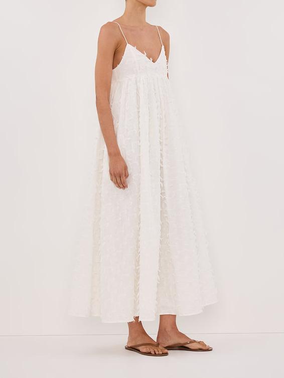 Paloma White Babydoll Midi Dress Newgew Dresses