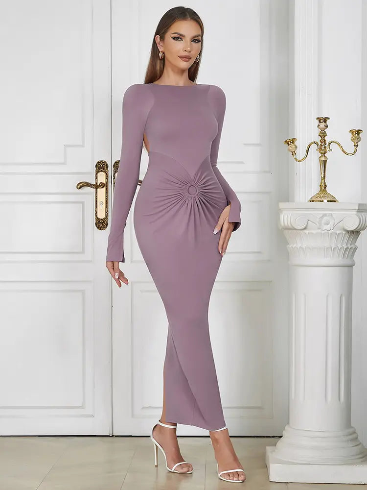 Chic Round Neck Ruffle Dress Newgew Dresses
