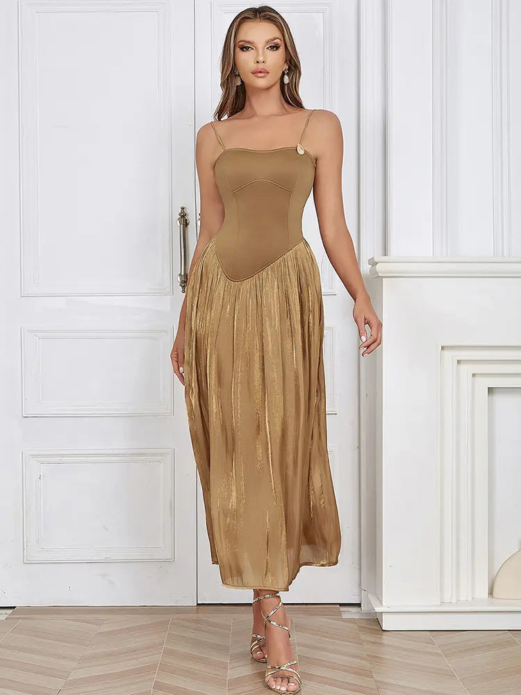 Sleeveless Ruched Maxi Dress Newgew Dresses