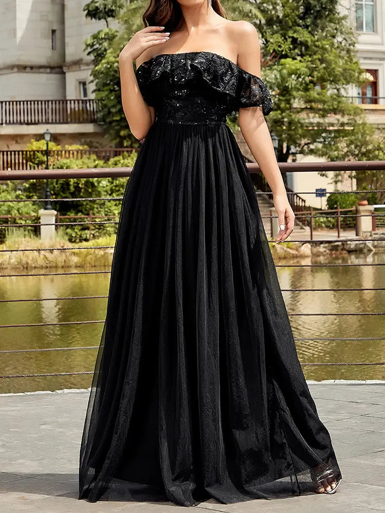 Strapless Sequin Mesh Dress Newgew Dresses