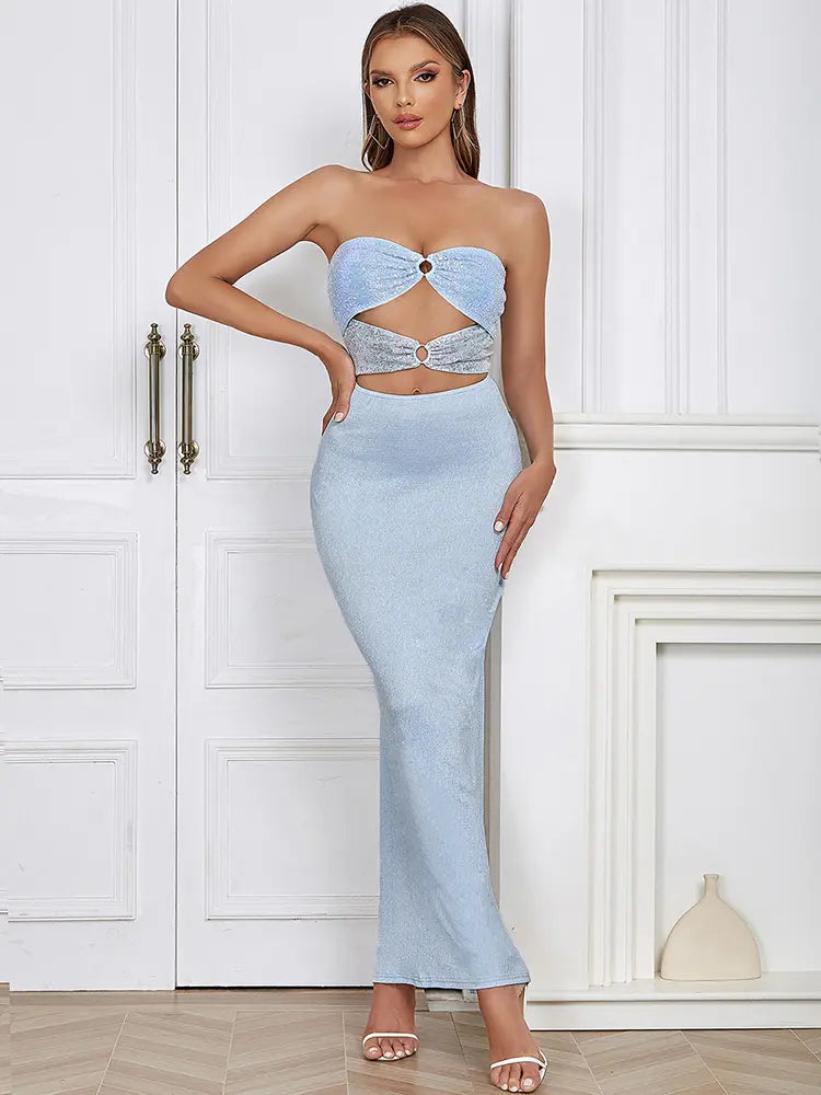 Strapless Lace Sequin Gown Newgew Dresses