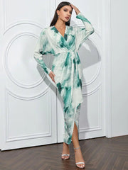 Vintage V-Neck Long Sleeve Dress Newgew Dresses